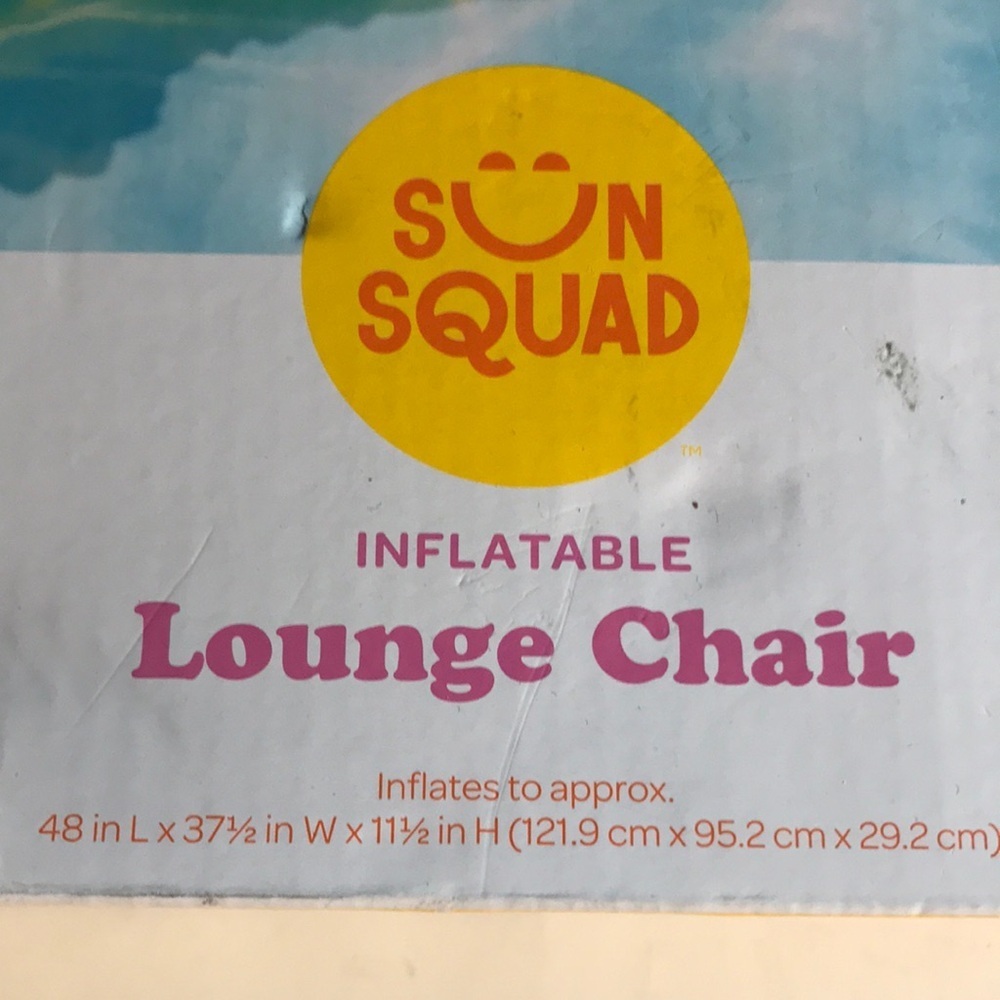 NIB Sun Squad Inflatable Lounge Chair - Picture 2 of 7